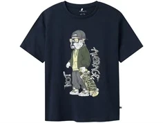 Name It t-shirt navy blazer med skater print